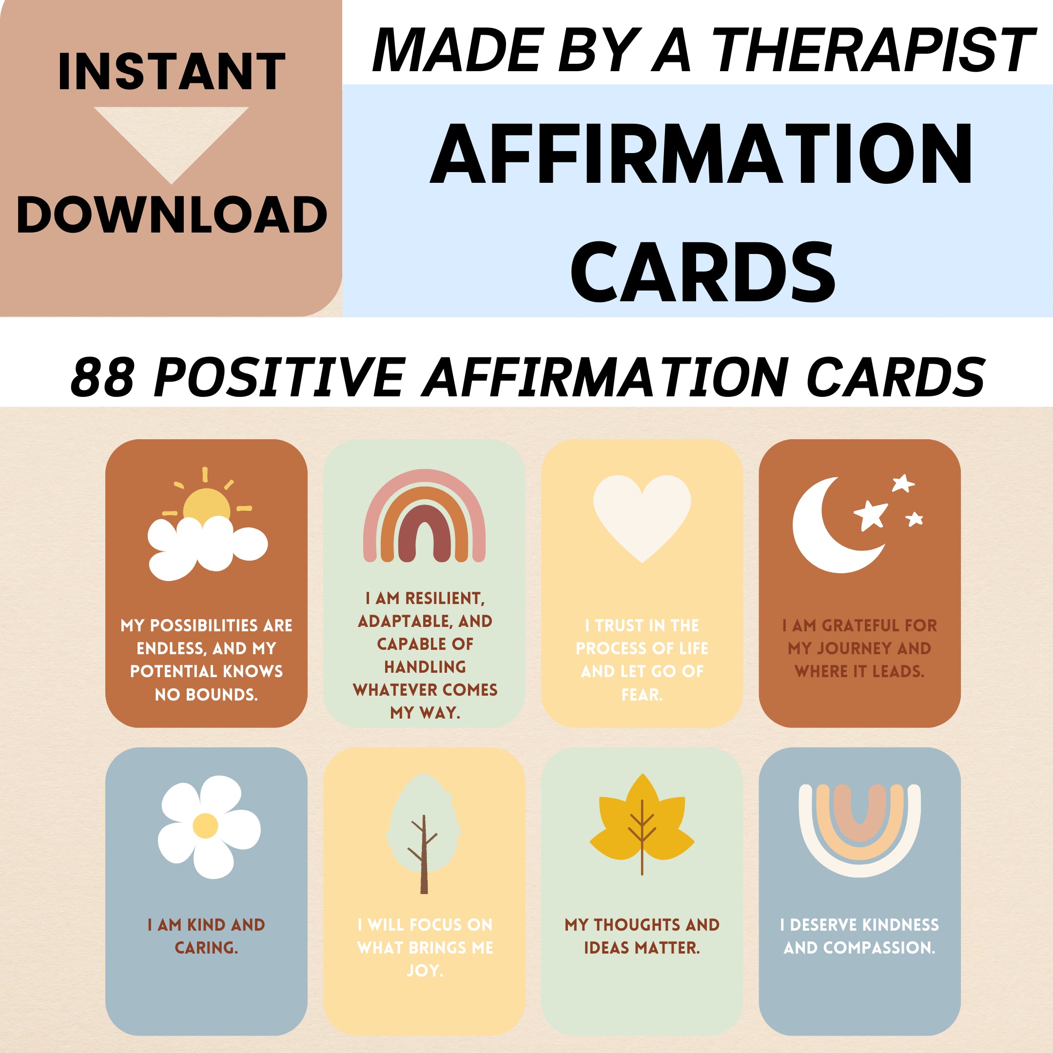 88 Positive Affirmation Cards – Inspire Planners