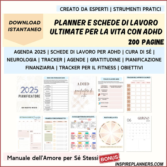 ADHD Life Planner: La Tua Guida Definitiva per una Vita Organizzata - Italian