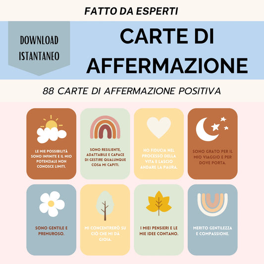 88 carte di affermazione positiva