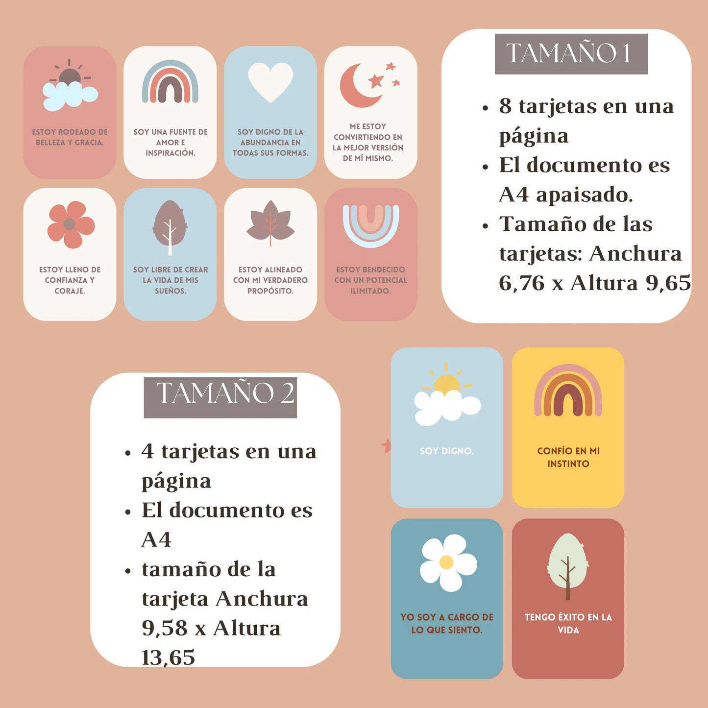 88 Tarjetas de Afirmaciones Positivas - Spanish