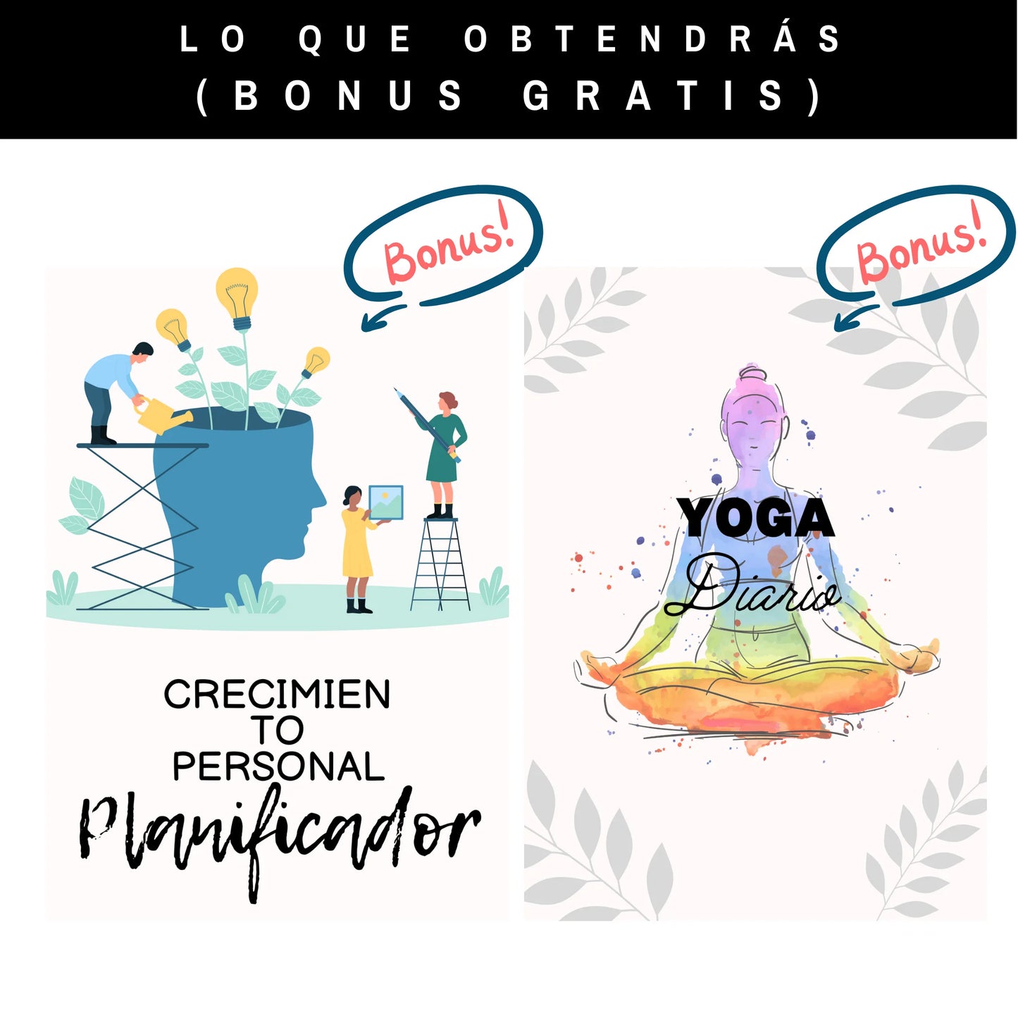 Yoga journal and personal growth journal free bonus in spanish