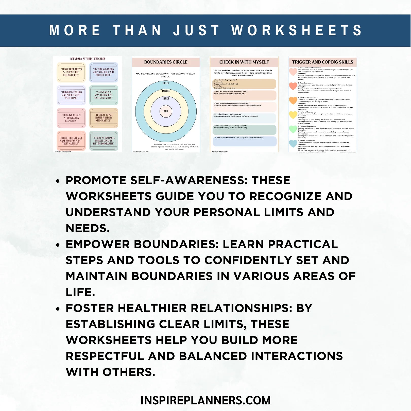 Benefits of Boundaries Worksheets, promoting self-awareness, boundaries, and healthier relationships.