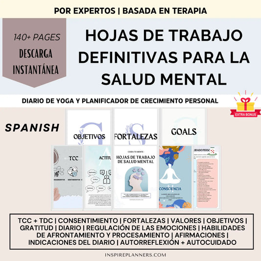 Paquete Definitivo De Hojas De Trabajo Para La Salud Mental - Spanish